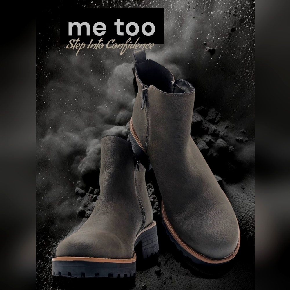 New Me Too Kenya Zip Up Bootie Grey Sz 10 Women Side Zipper Grey Ankle Boots